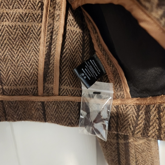 ASTR The Label Plaid Cropped Blazer Brown Check Wool Look Jacket NWT S - Picture 5 of 6